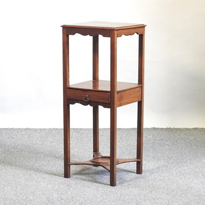 Lot 594 - A George III and later mahogany and inlaid night stand