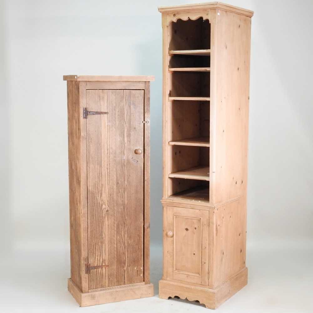 Lot 123 - A pine cabinet, 54cm wide, together with a...