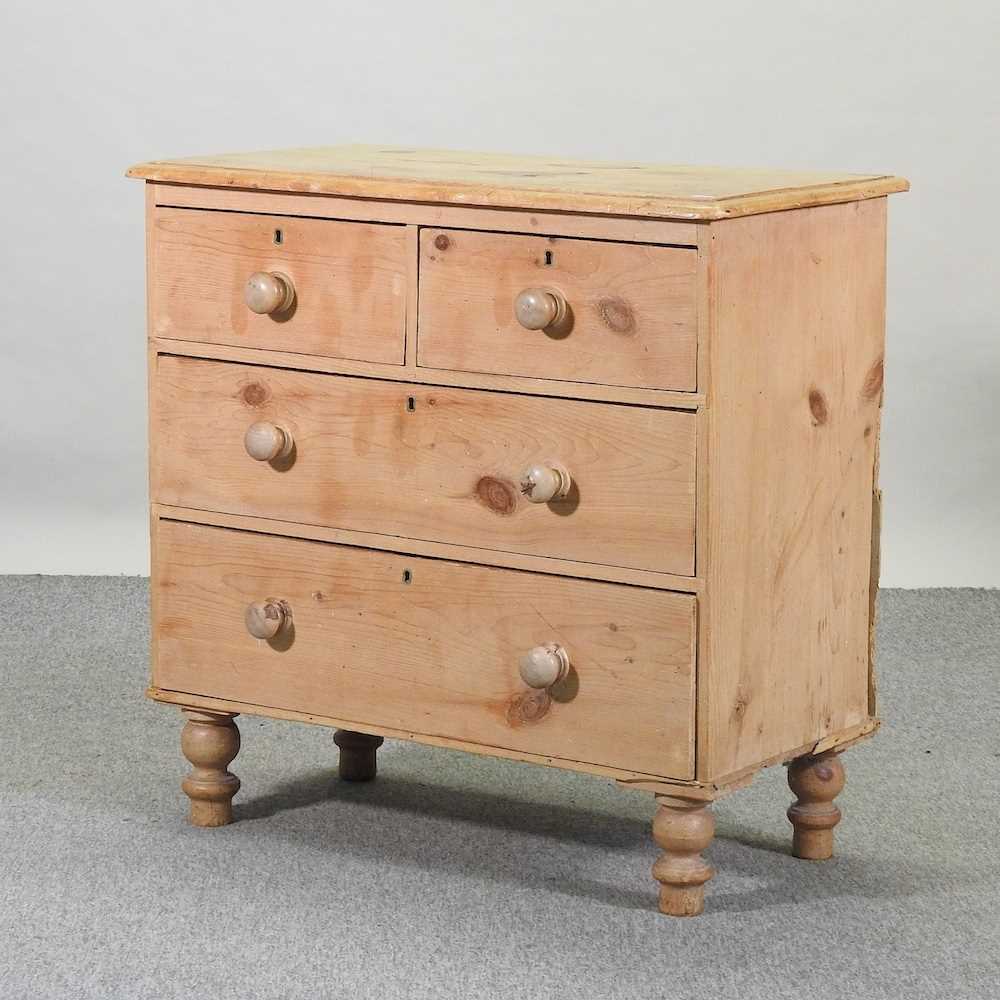 Lot 441 - An antique pine chest of drawers