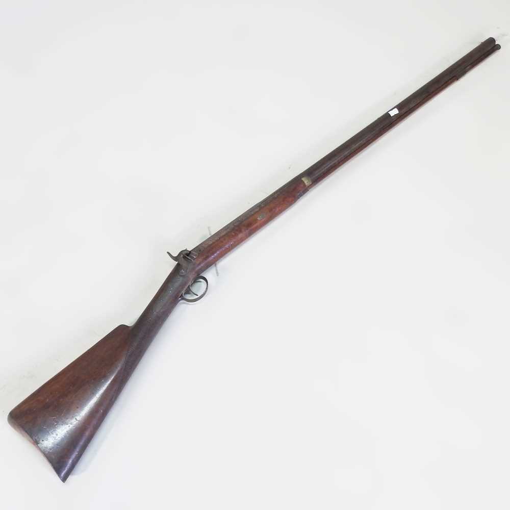 Lot 81 - A 19th century percussion rifle, the engraved