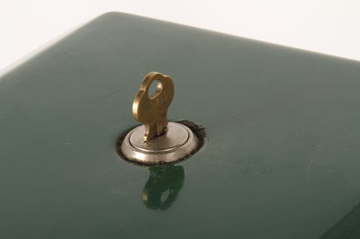 Lot 342 - A green metal vending or gumball machine,...
