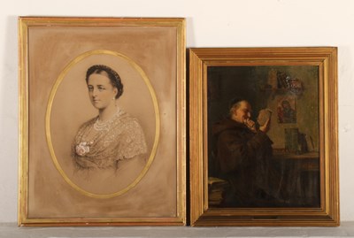 Lot 347 - English School, 19th century, head and...