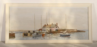 Lot 336 - Harley Crossley, 1936-2014, coastal scene with...