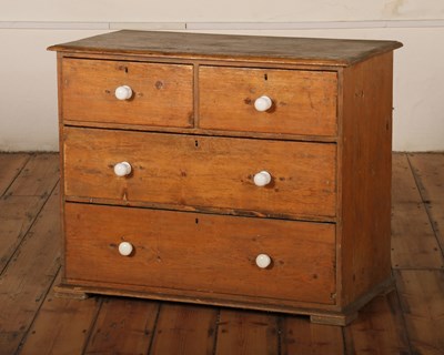 Lot 377 - A Victorian pine chest of drawers