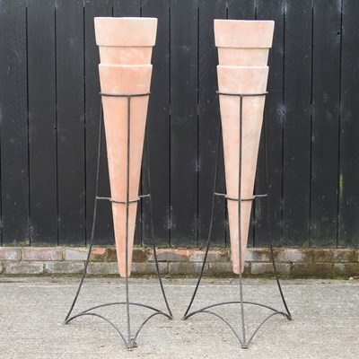 Lot 344 - A pair of terracotta garden pots