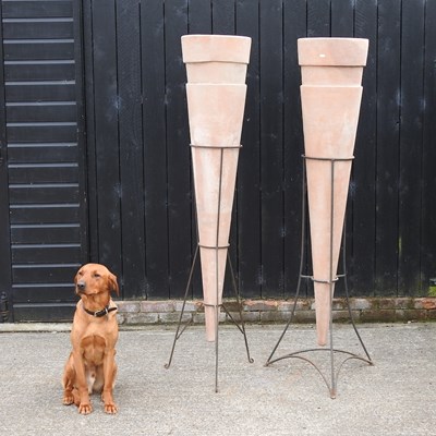 Lot 305 - A pair of very large terracotta garden pots