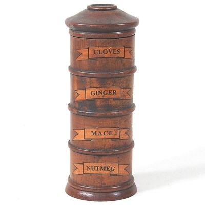 Lot 332 - A modern wooden four tier spice tower, of...