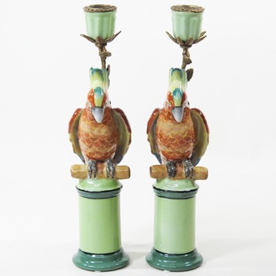 Lot 346 - A pair of modern continental porcelain...