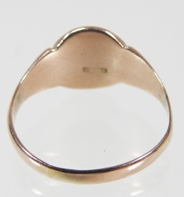 Lot 99 - A 9 carat gold signet ring, engraved with...