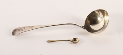 Lot 272 - A silver sauce ladle, London 1800, together...
