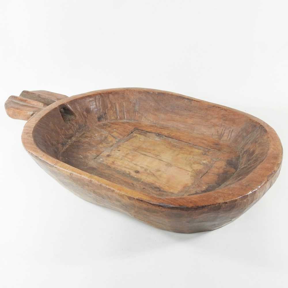 Lot 48 - A large hand carved wooden bowl