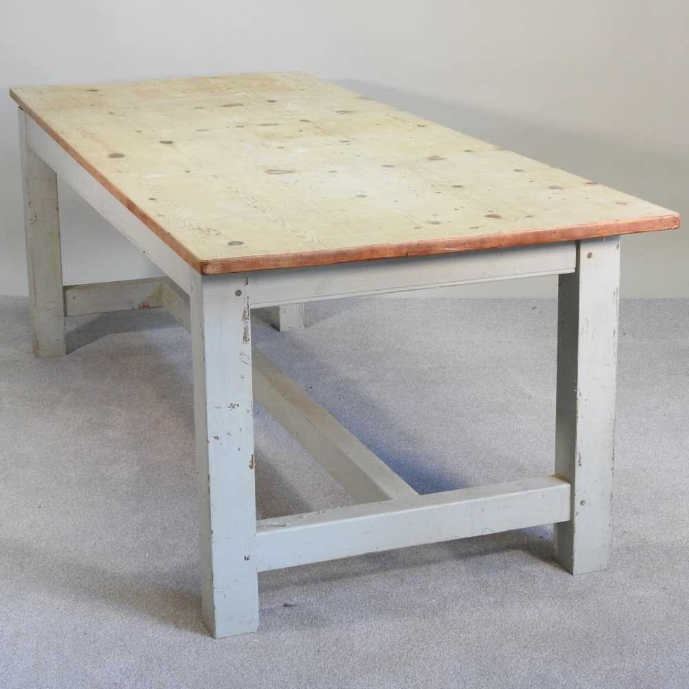 Lot 446 - A pine refectory dining table, of