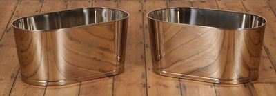 Lot 276 - A pair of metal wine baths, of oval shape,...