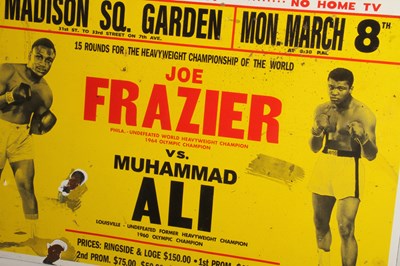 Lot 431 - An enamel sign, Muhammad Ali and Joe Frazier,...