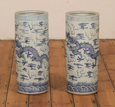 Lot 349 - A pair of Chinese blue and white porcelain...
