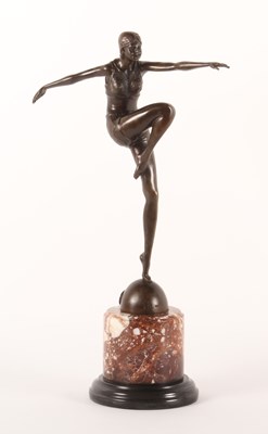 Lot 330 - An Art Deco style modern bronze figure of a...