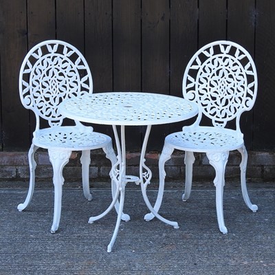 Lot 362 - A white painted metal patio set