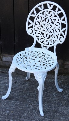 Lot 362 - A white painted metal patio set