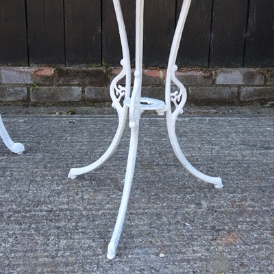 Lot 362 - A white painted metal patio set