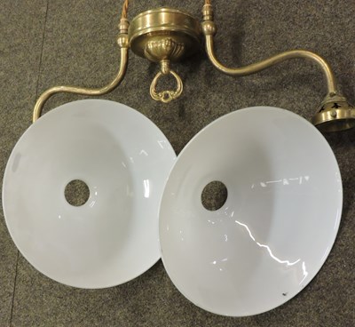 Lot 177 - An early 20th century brass adjustable ceiling light