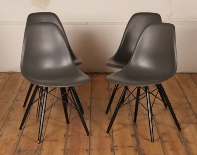 Lot 491 - Eames for Vitra, a set of four DSW grey dining...