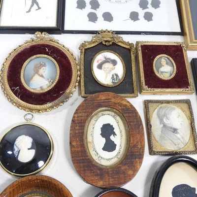 Lot 61 - A collection of silhouettes and miniature portraits
