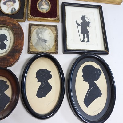 Lot 61 - A collection of silhouettes and miniature portraits