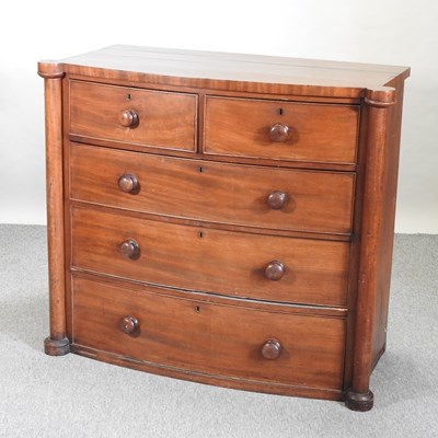 Lot 584 - A Victorian bow front chest