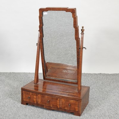 Lot 578 - An Art Deco oak swing frame toiletry mirror