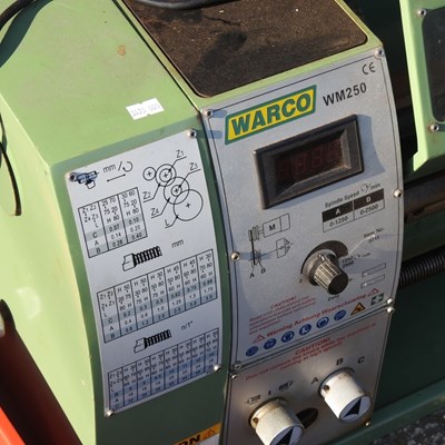 Lot 412 - A Warco WM250 electric lathe, together with a...