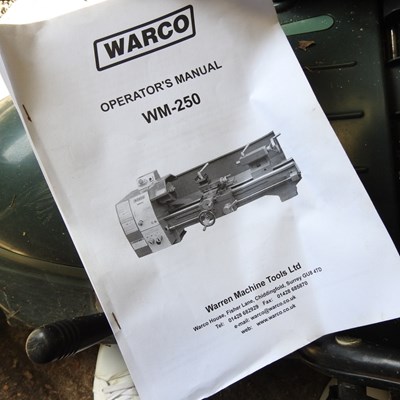 Lot 412 - A Warco WM250 electric lathe, together with a...