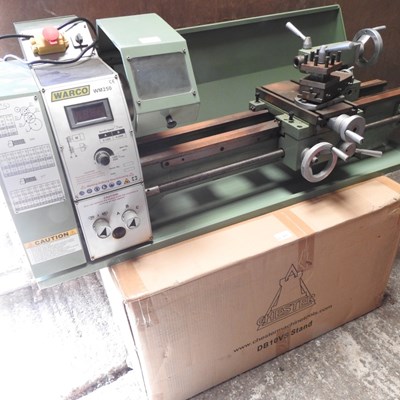 Lot 412 - A Warco WM250 electric lathe, together with a...