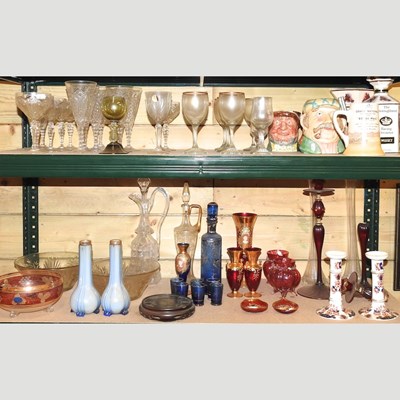 Lot 241 - A collection of cut and coloured glassware