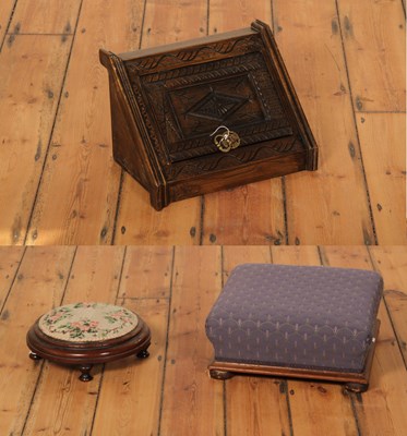 Lot 529 - A Victorian mahogany square footstool, 45cm,...