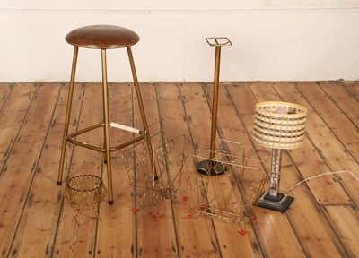 Lot 594 - A collection of mid century metal furniture,...