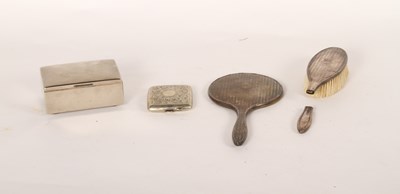 Lot 264 - A matching silver hand mirror and hairbrush,...