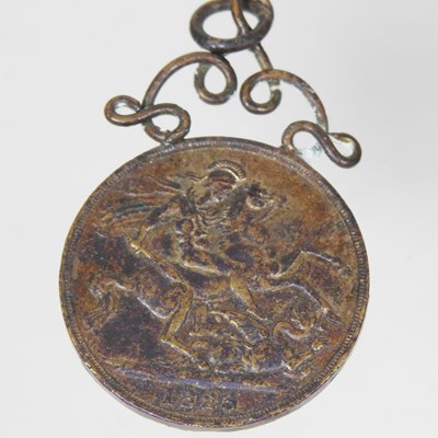 Lot 41 - A George V sovereign, mounted in 9 carat gold...