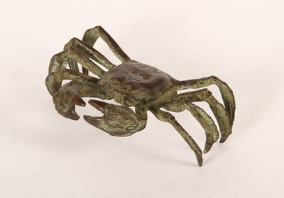 Lot 214 - A Japanese bronze model of a crab