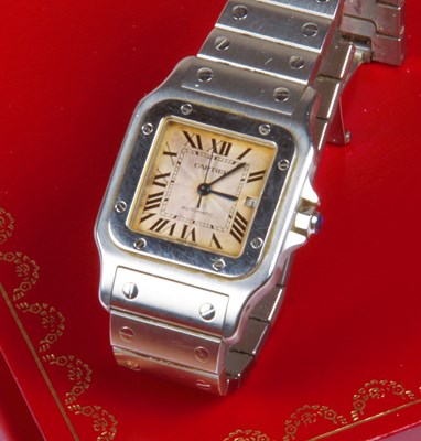 Lot 200 - A Cartier Santos Galbee automatic 2319 water...
