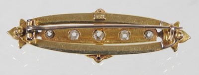 Lot 17 - A 15 carat gold, diamond, and seed pearl...