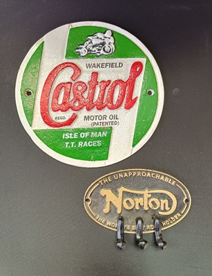 Lot 430 - A Castrol cast iron advertising sign, together...