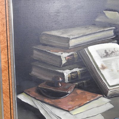 Lot 39 - Torres Pons, 20th century, still life of books...