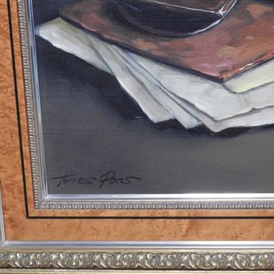 Lot 39 - Torres Pons, 20th century, still life of books...