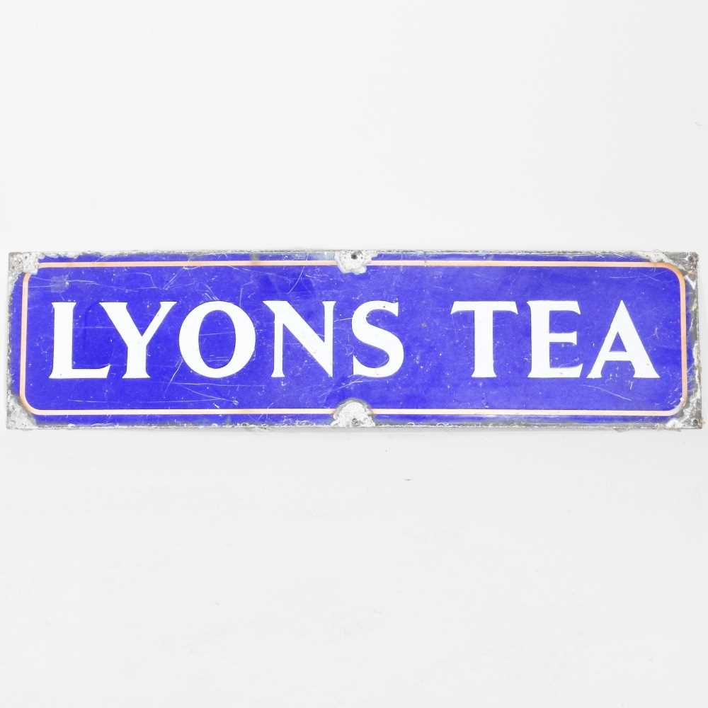Lot 33 - An old Lyons Tea enamel advertising sign, with...