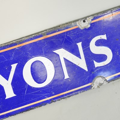 Lot 33 - An old Lyons Tea enamel advertising sign, with...