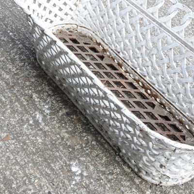 Lot 15 - A white painted cast iron garden trough, of...