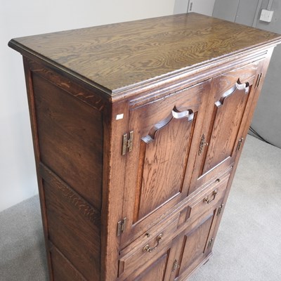 Lot 37 - An oak cabinet, of 18th century style, in the...