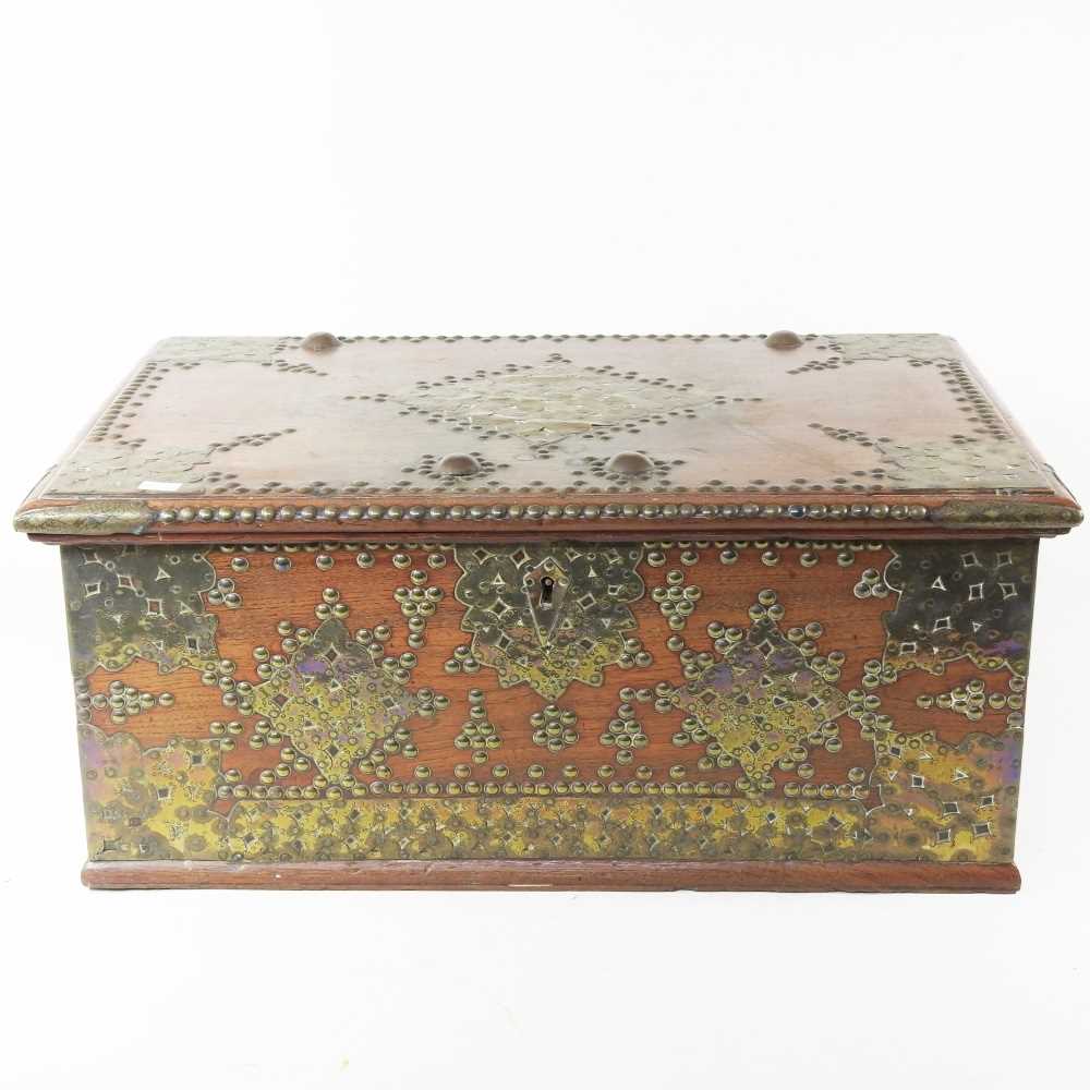 Lot 22 - A 19th century African Zanzibar hardwood box,...