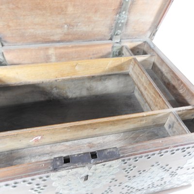 Lot 22 - A 19th century African Zanzibar hardwood box,...