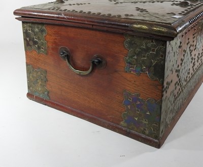 Lot 22 - A 19th century African Zanzibar hardwood box,...